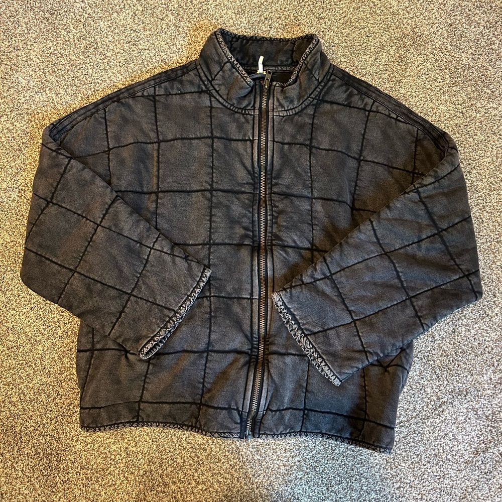 Free People Charcoal Puffer Jacket